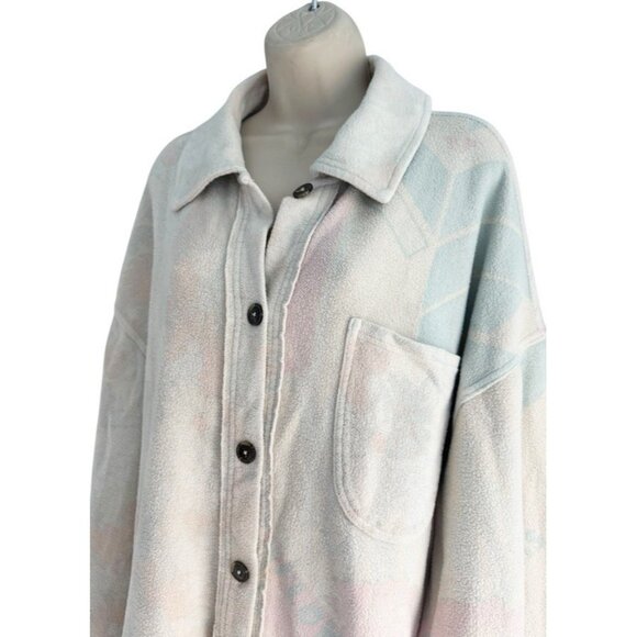 Free People Women's Sz M Kiwi Ruby Pastel Sunflower Shirt Jacket Shacket - Picture 3 of 10